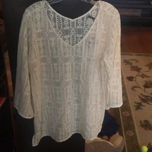 New off-white lace top